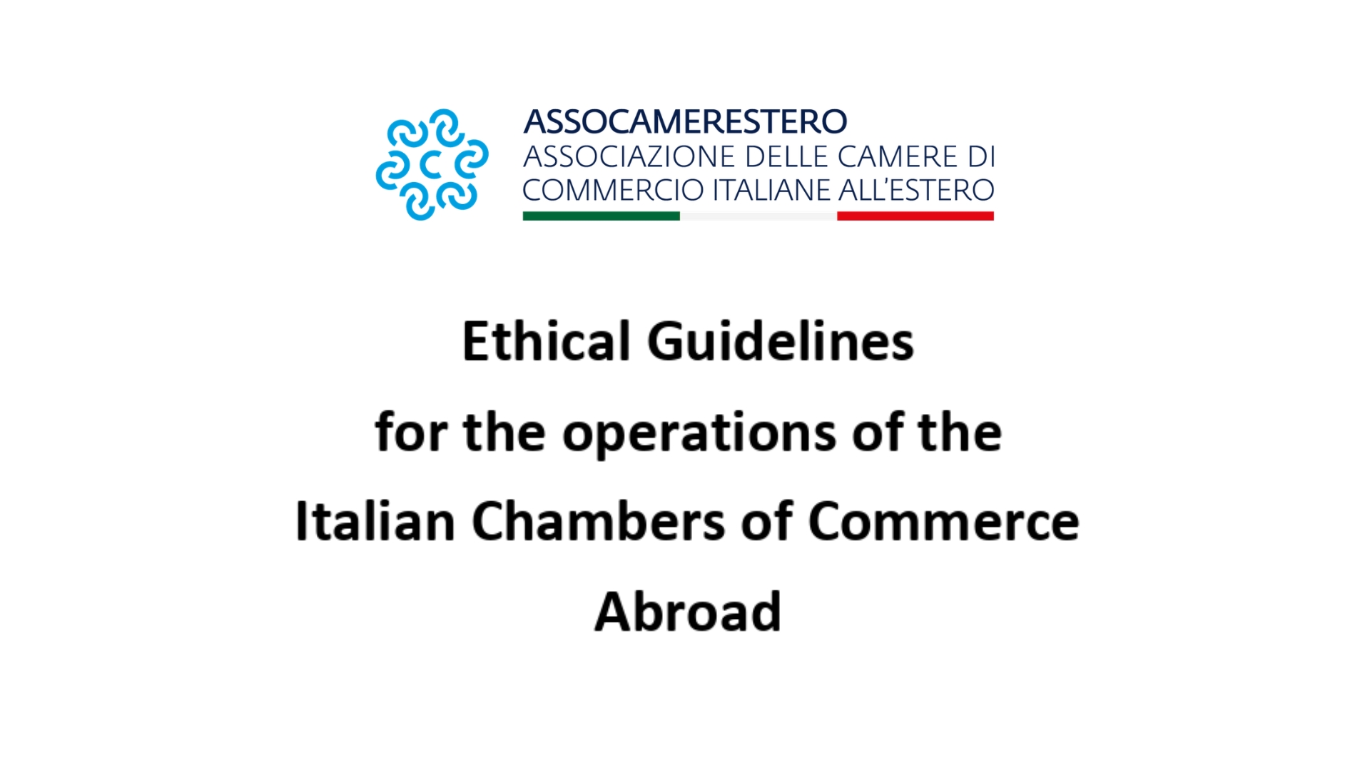 Ethical Guidelines for Italian Chambers of Commerce Abroad